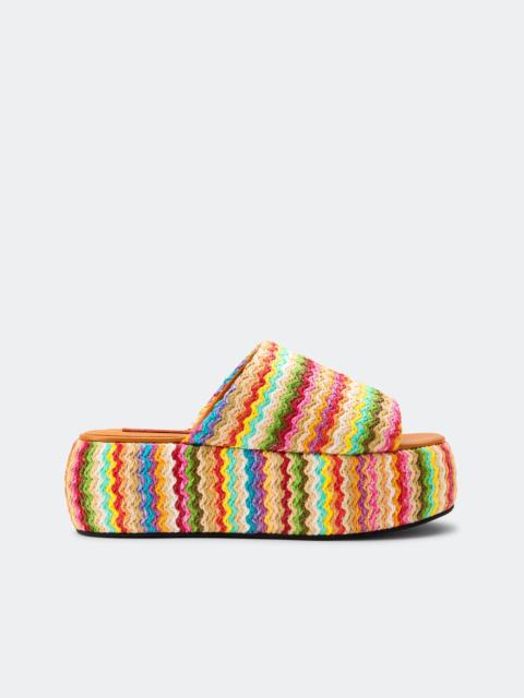 SIMONMILLER Raffia Cloudy Platform in Tropical Twist
