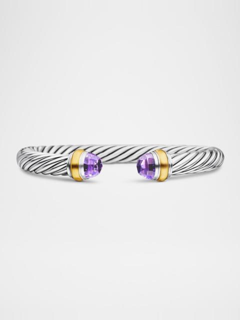 DAVID YURMAN Cable Classics Bracelet with Gemstone in Silver with 14K Gold, 7mm