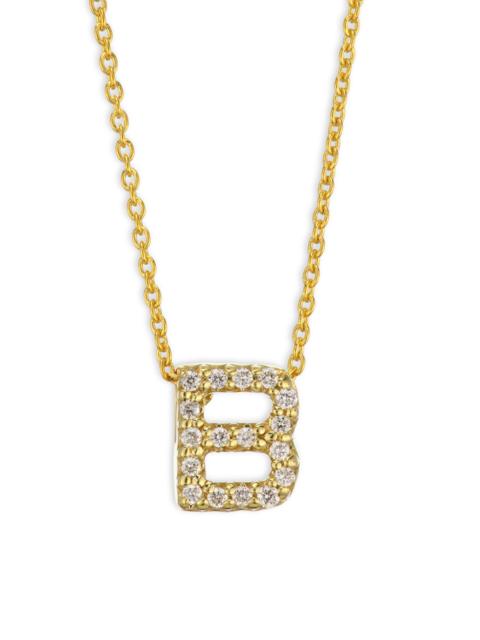 ROBERTO COIN Women's Tiny Treasures Diamond & 18K Yellow Gold Initial Necklace - Initial B