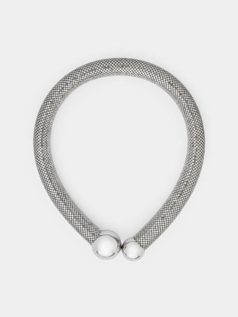 Paco Rabanne SILVER PIXEL TUBE NECKLACE