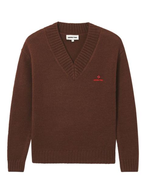 SHUSHU/TONG V-neck logo sweater