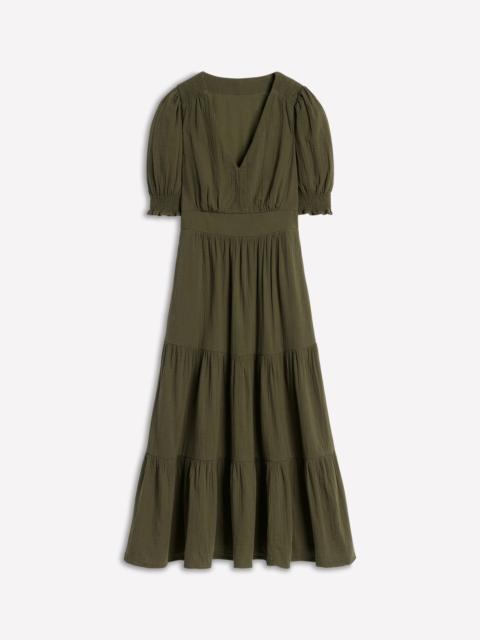 BODEN Anna Double Cloth Midi Dress-Woodland Green