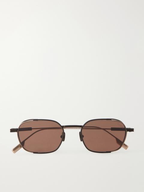 ZEGNA Round-Frame Titanium Sunglasses