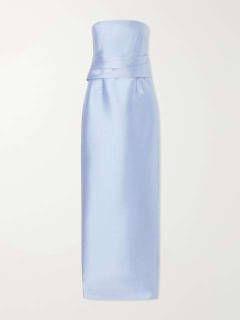 SOLACE LONDON Ingrid Pleated Satin-twill Gown