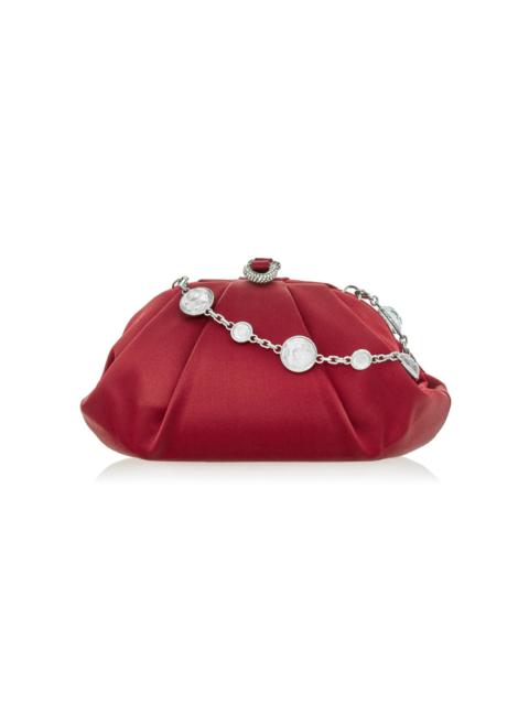 JUDITH LEIBER Gemma Satin Clutch red