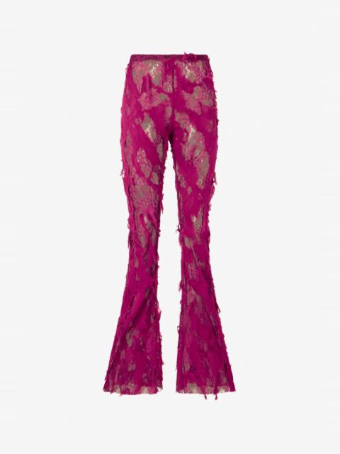 Roberto Cavalli Pants with Destroyed-Effect Lace