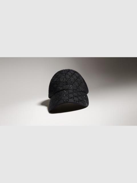 GUCCI GG canvas baseball hat with crystals