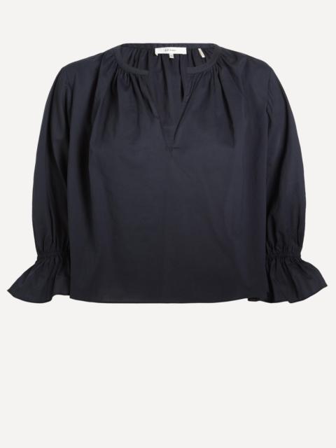 FRAME Navy Poet Blouse