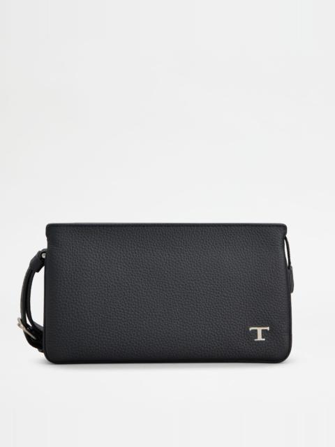 Tod's POUCH IN LEATHER SMALL - BLACK