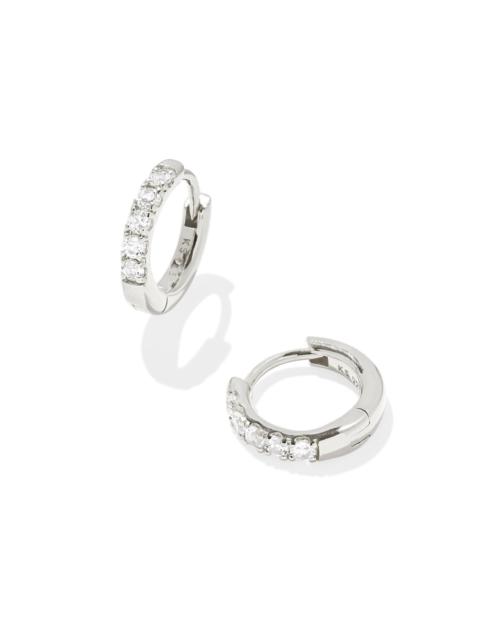 KENDRA SCOTT Virginia Sterling Silver Huggie Earrings in White Topaz