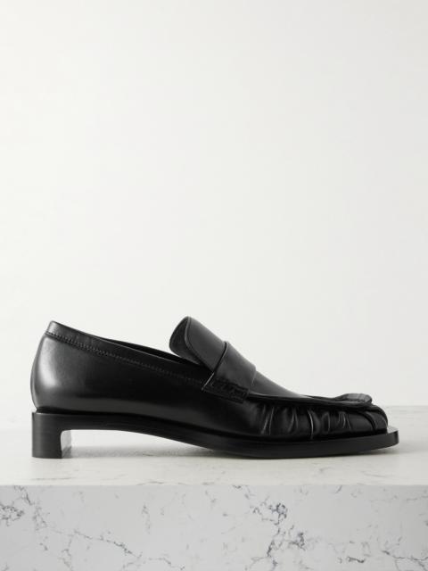 Jil Sander Ruched Crinkled-leather Penny Loafers
