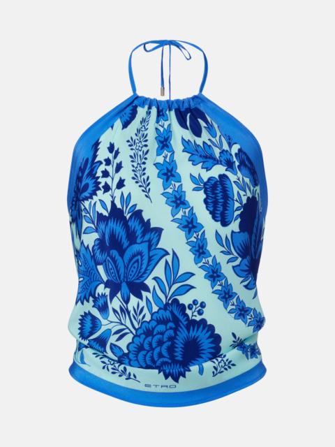 Etro Paisley halterneck silk top