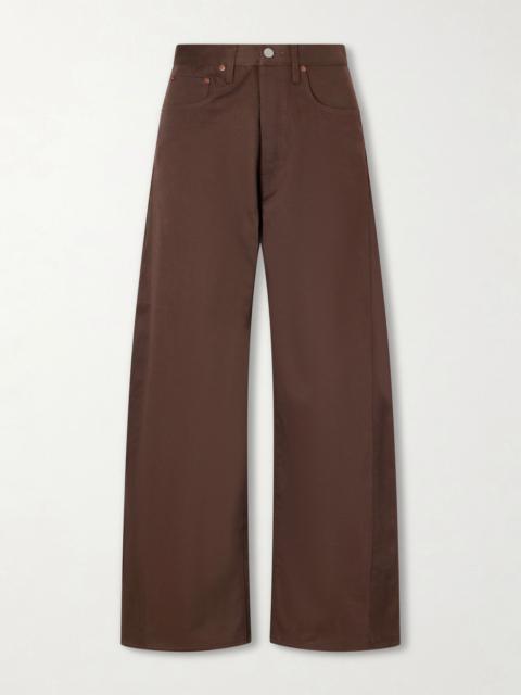 ssstein High-rise waist wide-leg denim Brown