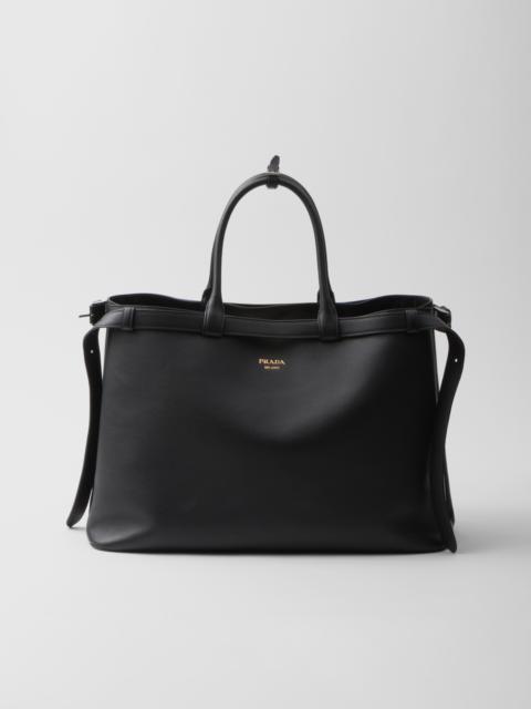Prada Prada Buckle leather handbag with double belt
