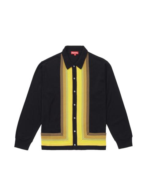 Supreme Corner Stripe Polo Sweater Black