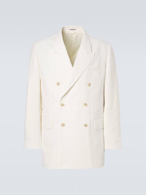 AURALEE Double-breasted wool, cotton, and linen blazer
