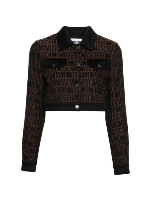 Moschino logo-print cotton-blend cropped jacket