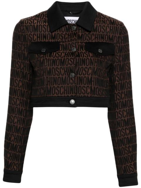 Moschino logo-print cotton-blend cropped jacket