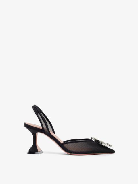 Amina Muaddi Begum Sling 70 black mesh pumps