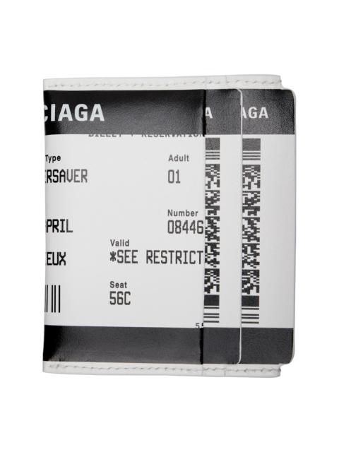 BALENCIAGA White Passport Boarding Card Holder