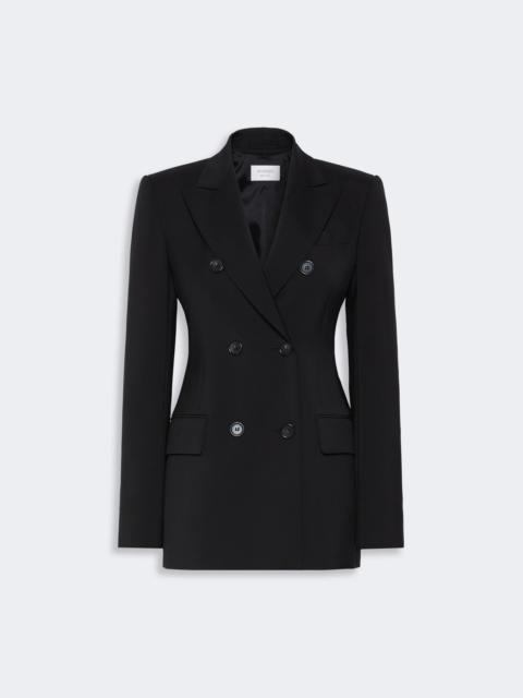 Sportmax ADAMO Double-breasted natural stretch wool blazer - BLACK