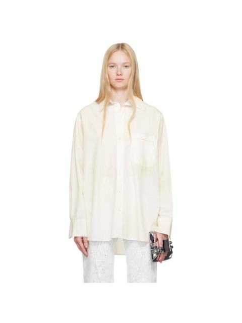 MM6 Maison Margiela Off-White Light Cotton Poplin Long-Sleeved Shirt