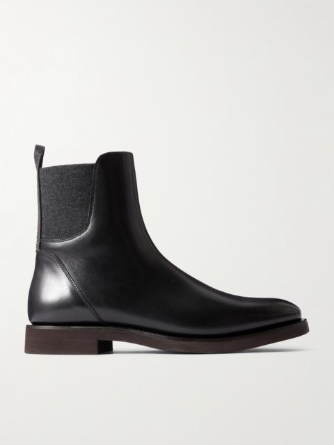 Brunello Cucinelli Bead-embellished Leather Chelsea Boots