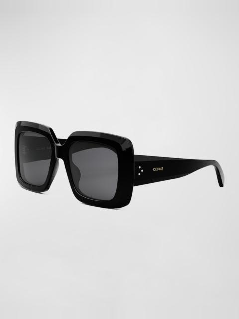 CELINE Bold Three-Dot Acetate Square Sunglasses