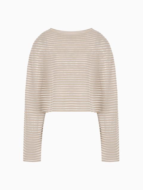 Cape-effect cropped jumper in ottoman fabric