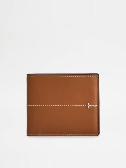 WALLET IN LEATHER - BROWN