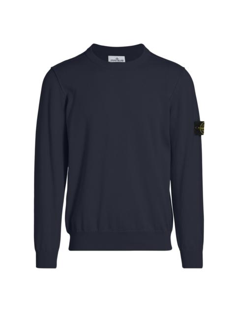 Stone Island Men's Crewneck Cotton Sweater - Navy Blue