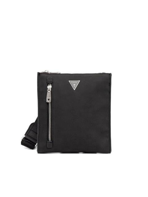 GUESS USA logo-plaque zip-pocket messenger bag