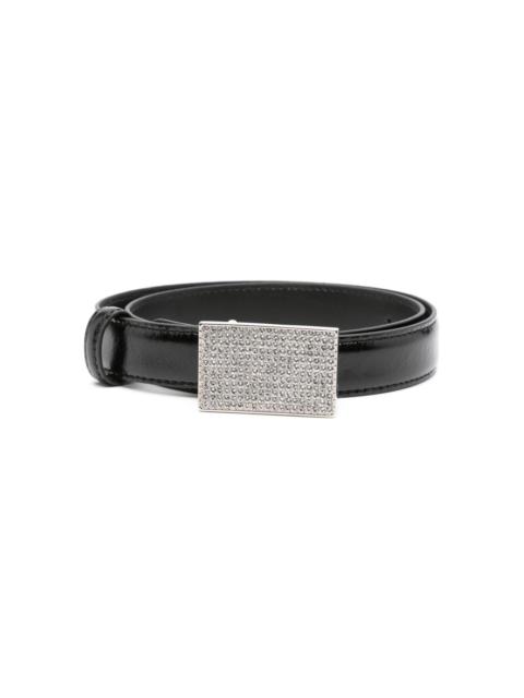 Alessandra Rich crystal-embellished leather belt