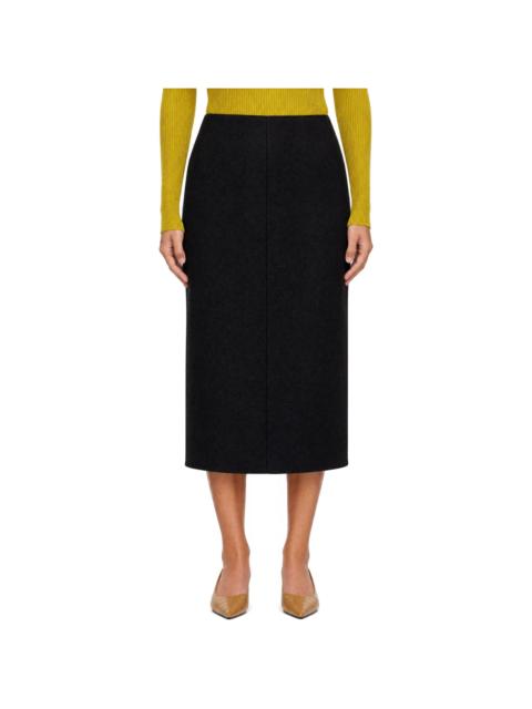 RIER Black Walker Pleat Midi Skirt