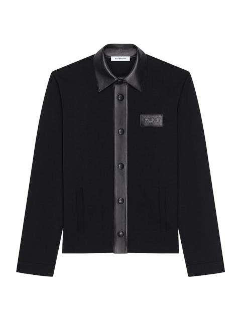 Givenchy Men's Cardigan in Wool with Leather Details - Black