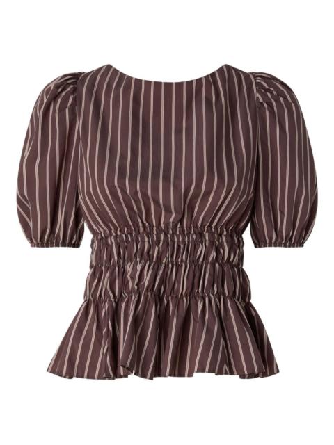 PINKO striped-pattern ruched blouse