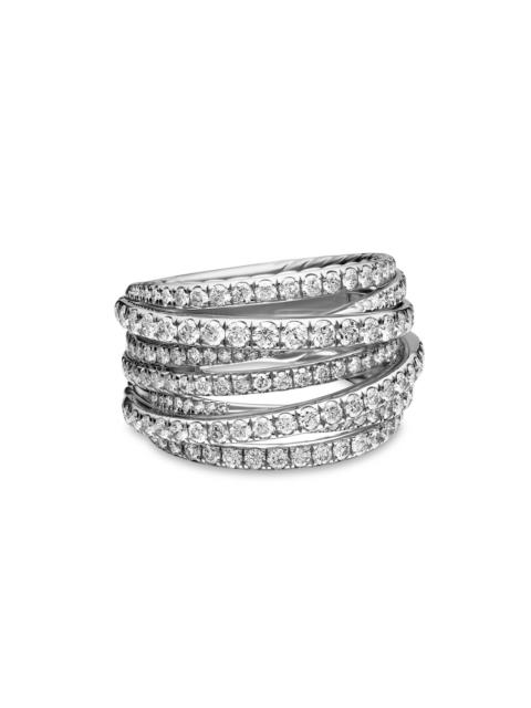 DAVID YURMAN Women's Pavé Crossover Ring in 18K White Gold - Diamond
