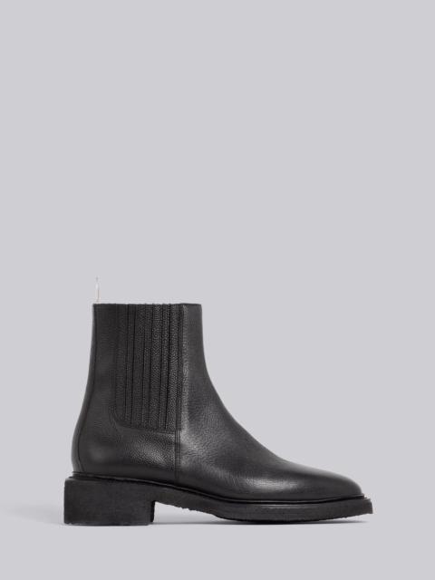 Thom Browne Black Pebbled Calfskin Crepe Sole Chelsea Boot