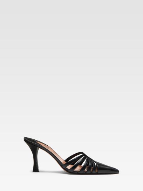 PARIS TEXAS Black leather cut-out mule