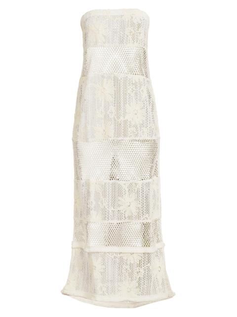 RAMY BROOK Women's Senara Bandeau Lace Cover-Up Maxi Dress - White Embroidered