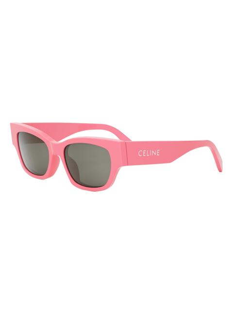 CELINE Women's 54MM Rectangular Sunglasses - Pink Smoke