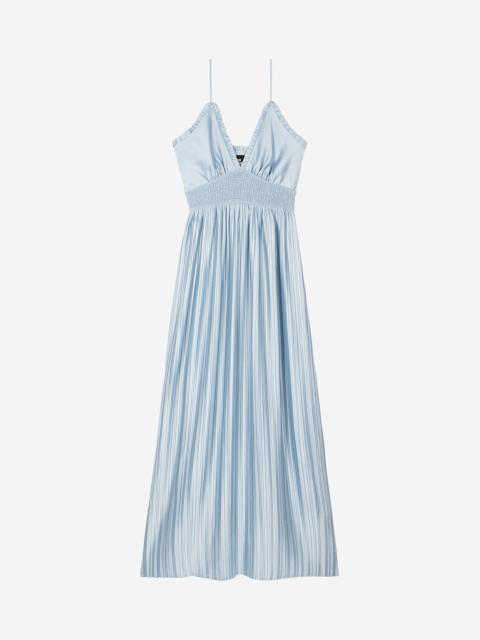 The Kooples BLUE PLEATED MAXI DRESS