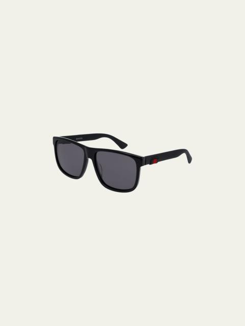 Square Acetate Sunglasses, Black