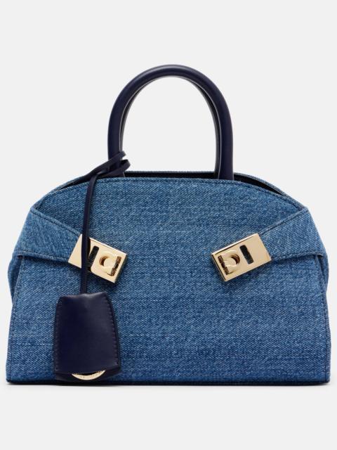 FERRAGAMO Hug Small denim tote bag