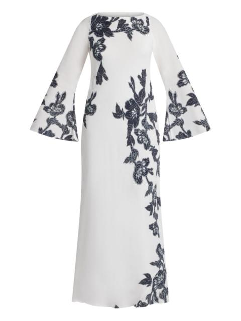 HEMANT & NANDITA Aahi bell-sleeve floral maxi dress