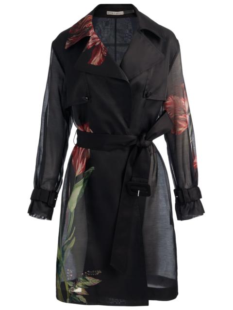 Alice + Olivia SILVIA SHEER MIDI TRENCH