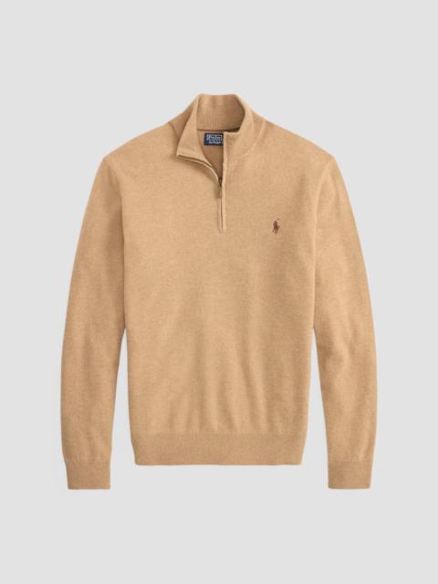 Polo Ralph Lauren Men's Cashmere Quarter-Zip Sweater - Camel Melange