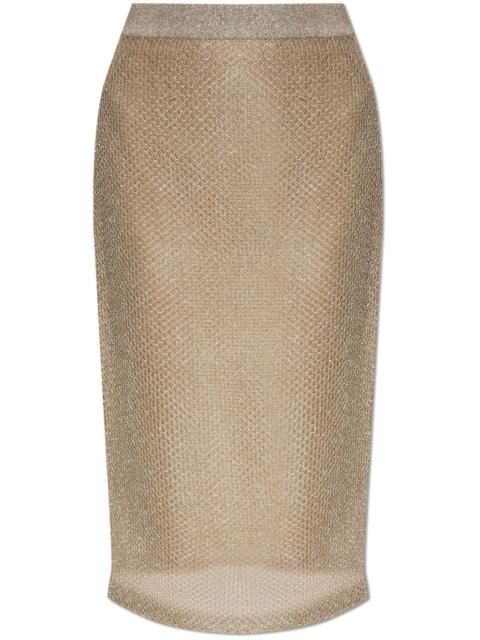 TORY BURCH metallic midi skirt