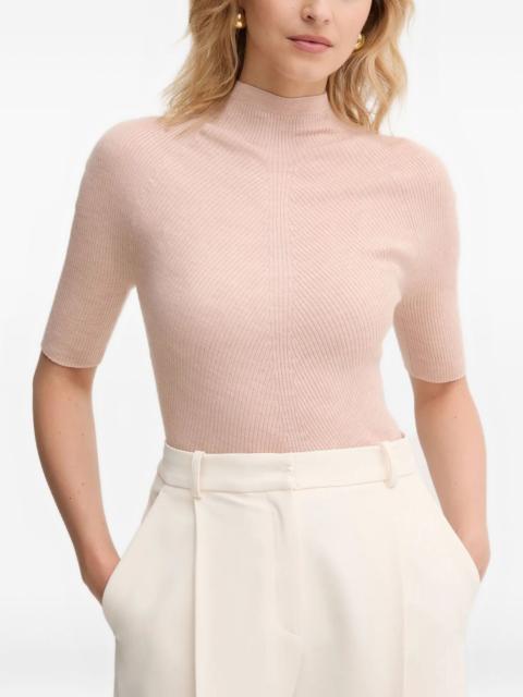 BOSS ribbed short-sleeve top