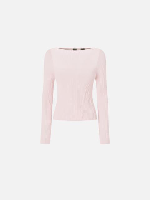 PINKO LONG-SLEEVED RIBBED SWEATER IN SILK AND CASHMERE